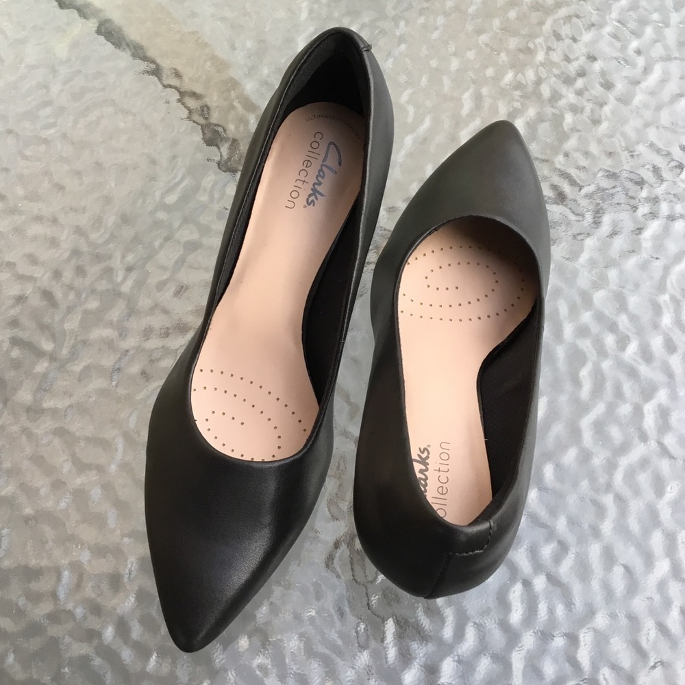 Clarks Linvale Jerica Black Kitten Heels Size 7.5m - image 3